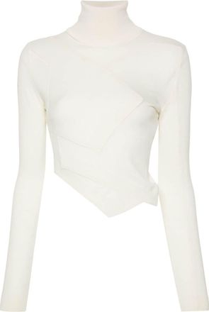 Maison Margiela single-stitch logo sweater - women - Virgin Wool/Acrylic - L - White