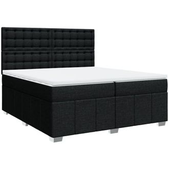 vidaXL Vidaxl - Cama Box Spring Con Colch&oacute;n Tela Negro 200x200 Cm