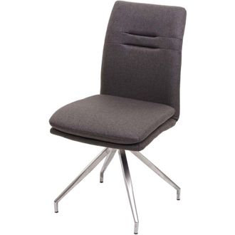 Hhg Sedia sala pranzo soggiorno cucina moderno HHG 919 tessuto acciaio inox grigio fango