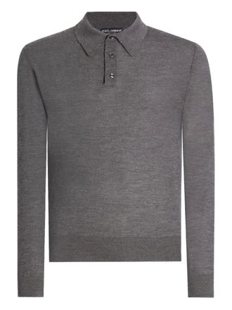 Dolce & Gabbana long-sleeve polo shirt - Grey
