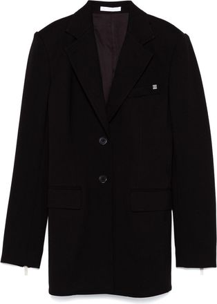 Helmut Lang zip-detailed blazer - women - Nylon/Spandex/Elastane/Rayon/Polyester/Spandex/Elastane - 8 - Black