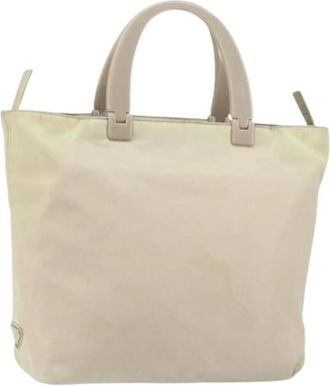 Prada Pre-owned Vintage Tote Bag - Dames - Vintage Shopper - Beige - ONE Size - Nylon - Vintage