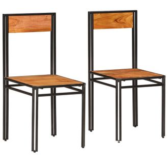 vidaXL Sillas De Comedor 2 Unidades Madera Maciza De Acacia Vidaxl