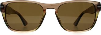 Persol PO3341S 120757 gestreept bruin groen bruin gepolariseerde zonnebril