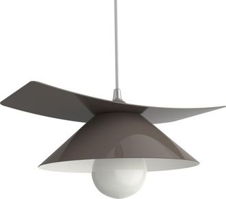 Lumicom Miller Sospensione, 1X E27, max 42W, metallo, tortora lucido/bianco, D.25cm - Lumicom