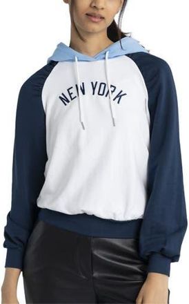Lusso Womens Lusso White New York Yankees Marlowe Tri-Blend Raglan Pullover Hoodie at Nordstrom, Size Xx-Large