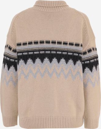 Allude Womens Cashmere Turtleneck Sweater Beige