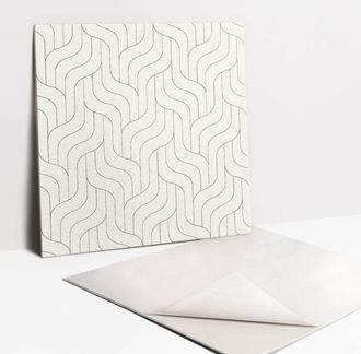 Tulup Pannelli da Parete Autoadesivi - Decorativi - Parete Piastrelle - 9 Pezzi Piastrelle - 9x30x30 cm - Linee Regolari