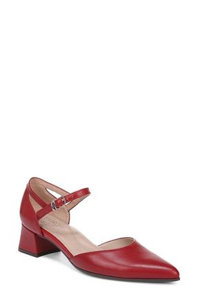Naturalizer Maddox Ankle Strap Pointed Toe Pump in Hearts Flame Red at Nordstrom, Size 10.5