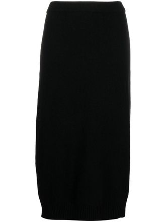 Moncler knitted straight skirt - Black