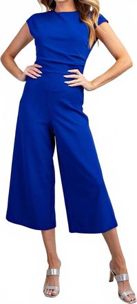 Glam Round Neck Jumpsuit In Royal Blue