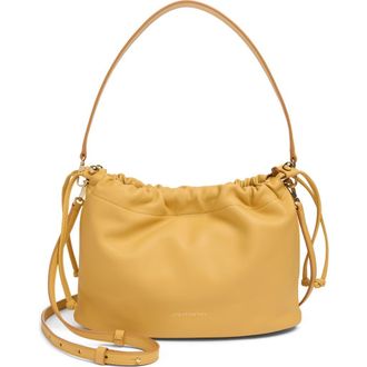 Strathberry Midi Leather Drawstring Handbag in Brulee at Nordstrom