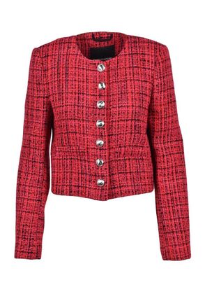 Patrizia Pepe Boucl&eacute; Jacket - Red/Black