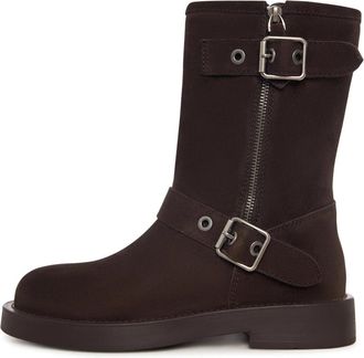 Cesare Gaspari Rogue Buckle Moto Boot - Dames - Hoge Laarzen - Bruin - 38 EU - Leer - Schoenen