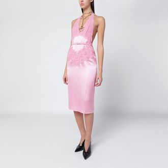 Gucci Pink satin and lace dress