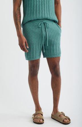 MAVRANS Salt Water Knit Shorts in Teal at Nordstrom, Size Xx-Large