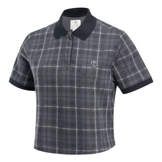 Nike (WMNS) Nike Dri-Fit Plaid Pullover Collared Short Sleeved Polo Shirt Asia Sizing Black IO0351-010