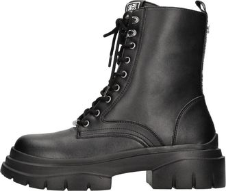 Steve Madden Laarzen Zwart - Dames - Veterlaarzen - Zwart - 37 1/2 EU - Leer - Schoenen