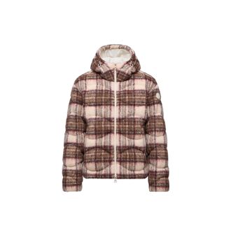 Moncler Moncler Cervi Wool Blend Hooded Short Down Jacket, Women, Multicolor, Size: 0