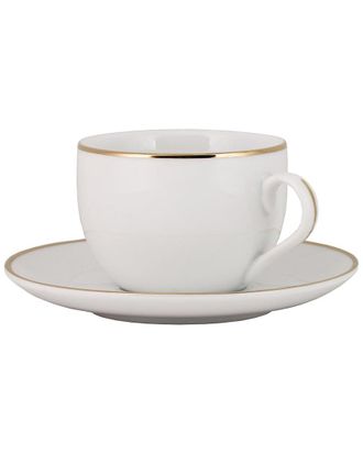 10 Strawberry Street Set Of 6 Royal Coupe Gold Line Cup & Saucer