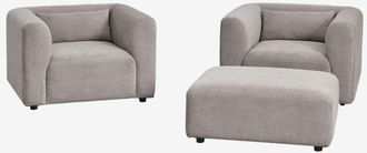 Sklum Conjunto De Sal&oacute;n Con 2 Sillones Y Puff Fogler Sklum