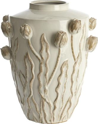 Light & Living Vaso De Cer&aacute;mica Light & Living Juana En Crema - &Oslash;38x45 Cm