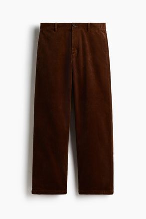 H&M Cordhose in Relaxed Fit - Dunkelbraun