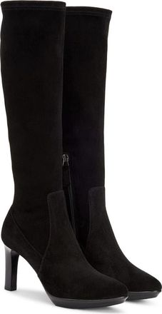 Aquatalia Rhumba Weatherproof Knee High Boot in Black Suede at Nordstrom, Size 10.5