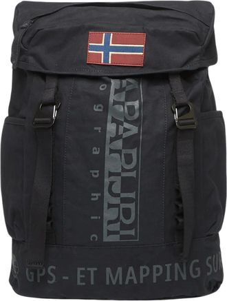 Napapijri Black Equator Buckle Foldover Canvas Backpack