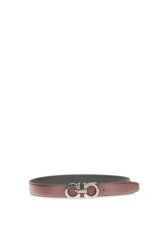 Ferragamo Mens Belt Gancini Reversible Brown Stone Calf Leather (bos Taurus)