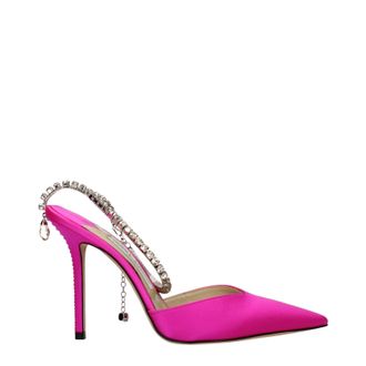 Jimmy Choo London Saeda Mujers Sandalias Fucsia Sat&eacute;n