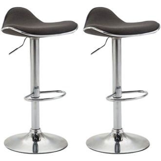 Clp Set De 2 Taburetes Shanghai En Tela Gris oscuro