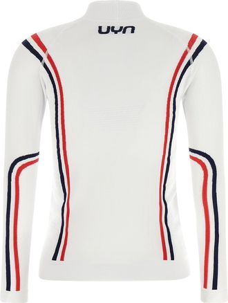Perfect Moment Contrasting Striped Technical Sweater - White