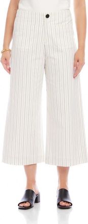 Karen Kane Stripe Wide Leg Crop Pants in Off White at Nordstrom, Size 12