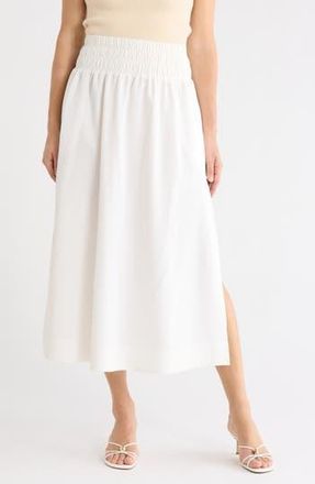Ellen Tracy Smocked Waist Maxi Skirt in Marshmallow at Nordstrom Rack, Size X-Small