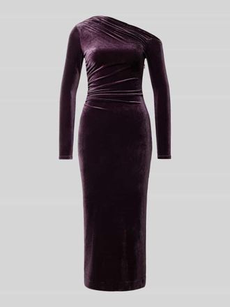 Forever New Cocktailkleid aus Samt im asymmetrischen Look Modell Angelina in Pflaume Melange, Gr&ouml;&szlig;e 34