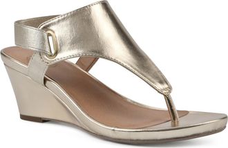 White Mountain All Dres Wedge Sandal in Gold/Smooth at Nordstrom Rack, Size 8.5