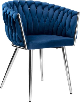 OEM Silla De Terciopelo Trenzado Cofton Cromo Velvet Azul Marino