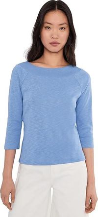 Nic+Zoe 3/4 Sleeve Ballet Boat T-Shirts Womens Clothing French Blue : XS, Cotton/Modal