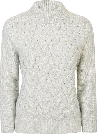 Eleventy Truien & Vesten, Dames, Grijs, L, Wol, Zachte Cashmere Alpaca Trui