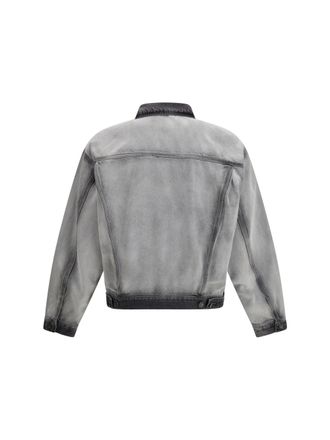 Diesel Denim with Leather Collar Jacket - Gray