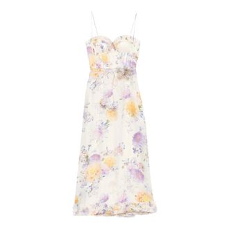 Zimmermann Midi Dresses, female, Multicolor, Size: XS Luna Ruffle Midi Dress