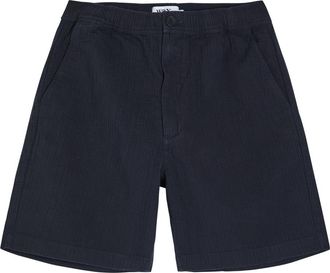 Wax London Kurt Crinkled Cotton and Linen-blend Shorts - Navy - 36 (W36 / XL)