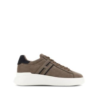 Hogan Dove Grey Suede Flat Sneakers - Heren - Sneakers - Bruin - 41 EU - Leer - Schoenen