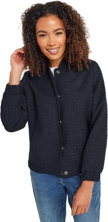 M&Co Womens Blue Boucle Bomber Jacket - Womens