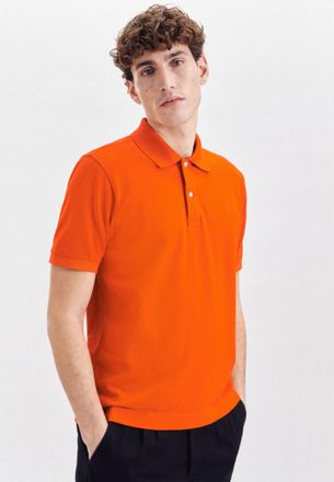 Seidensticker Poloshirt SEIDENSTICKER, Herren, Gr. M, orange, 100% Baumwolle, unifarben, regular fit, Shirts Poloshirt, Polo Uni