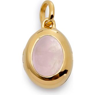 Monica Vinader Birthstone Locket Pendant in 18Ct Gold /Rose Quartz at Nordstrom
