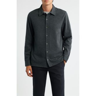 Vince Pinstripe Jacquard Button-Up Shirt in Charcoal at Nordstrom Rack, Size Xx-Large