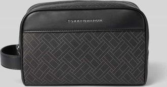 Tommy Hilfiger Kulturbeutel in Leder-Optik in BLACK, Gr&ouml;&szlig;e 1