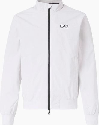Emporio Armani Mens Funnel Neck Zip Up White Jacket - Size: 38/Regular